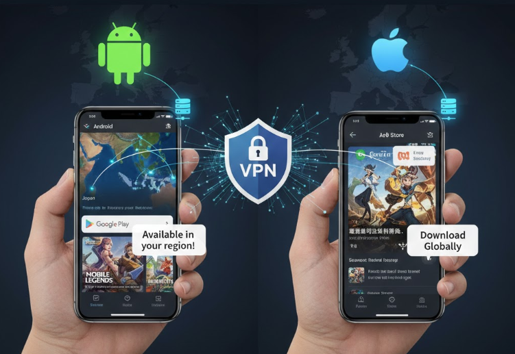 手游抢先玩！2026 如何用 VPN 解锁海外测试服？(安卓/iOS 跨区下载全攻略)