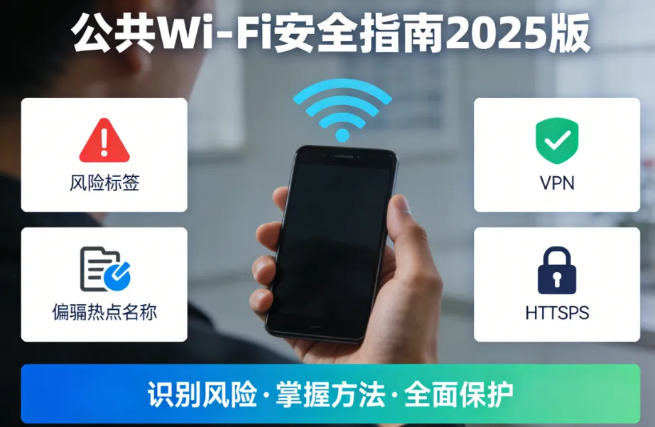 公共Wi-Fi安全指南2025版：如何识别风险、掌握方法、使用VPN全面保护您的数据