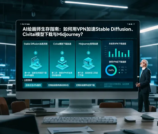 2026 AI绘画师生存指南：如何用VPN加速Stable Diffusion、Civitai模型下载与Midjourney？