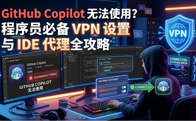 2026 GitHub Copilot 无法使用终极解决指南：IDE 代理与 VPN 避坑设置 (Bypass TLS 1.3 & ECONNREFUSED)