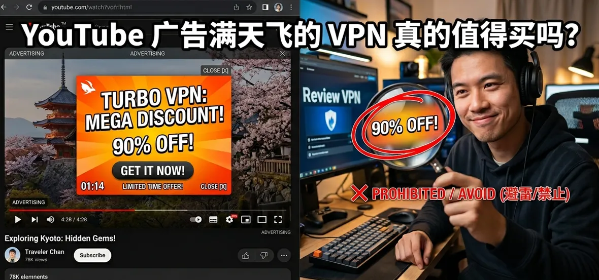 2026 最佳 VPN 推荐与选购避雷指南：YouTube 广告里的 NordVPN、ExpressVPN 真的好用吗？